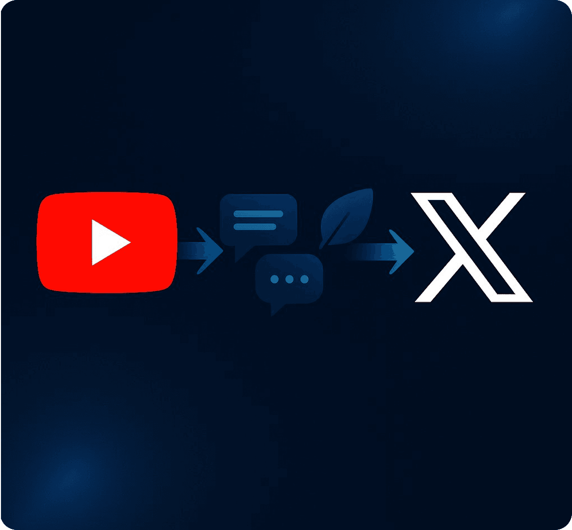 YouTube to X posts (hero visual)